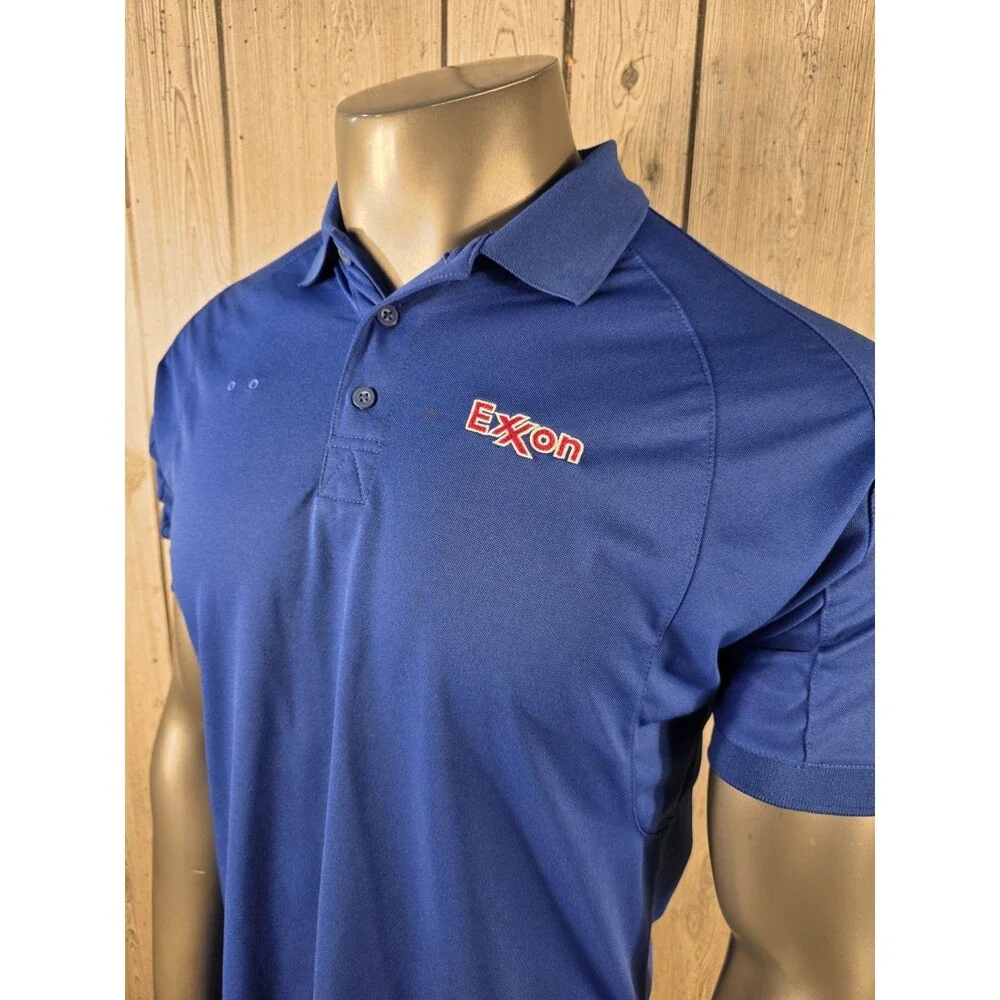 Exxon Mobil Oil Gas Station Employee Uniform Polo Shirt Size Medium